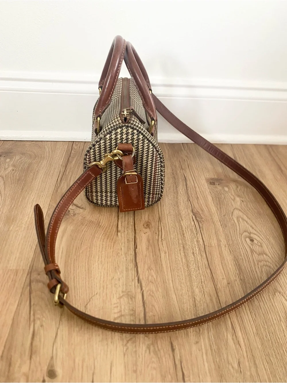 Vintage Polo Ralph Lauren Mini Houndstooth Boston Bag